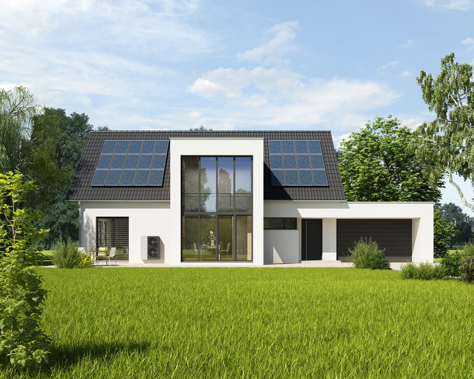 Chantier de rénovation d'un bâtiment résidentiel avec échafaudage métallique tubulaire complet